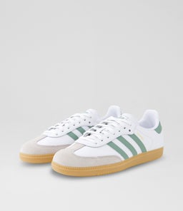 SAMBA YOUTH AD WHITE GREEN GUM SOLE LEATHER