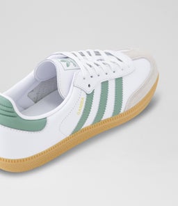 SAMBA YOUTH AD WHITE GREEN GUM SOLE LEATHER