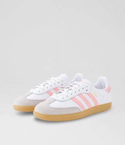 SAMBA YOUTH AD WHITE PINK GUM SOLE LEATHER