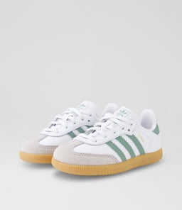 SAMBA TODDLER AD WHITE GREEN GUM SOLE LEATHER