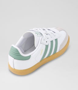 SAMBA TODDLER AD WHITE GREEN GUM SOLE LEATHER