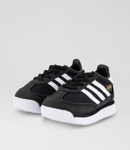 SL72 TODDLER AD BLACK WHITE BLUE MESH SUEDE