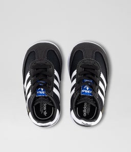SL72 TODDLER AD BLACK WHITE BLUE MESH SUEDE