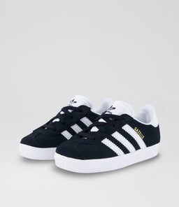 GAZELLE EASY ON TODDLER AD BLACK WHITE WHITE SUEDE