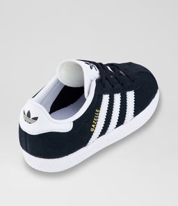 GAZELLE EASY ON TODDLER AD BLACK WHITE WHITE SUEDE