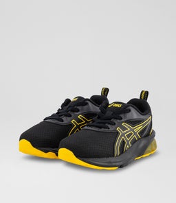 GEL QUANTUM 90 IV JUNIOR AZ BLACK YELLOW MESH SMOOTH