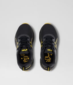 GEL QUANTUM 90 IV JUNIOR AZ BLACK YELLOW MESH SMOOTH