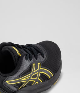 GEL QUANTUM 90 IV JUNIOR AZ BLACK YELLOW MESH SMOOTH