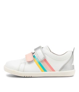 IW GRASS COURT BQ WHITE SILVER RAINBOW WHT SOLE LEATHER