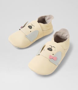 SS LITTLE BOW PUP BQ VANILLA LEATHER