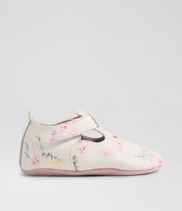 SS CAMILLE T BAR BQ WHITE PEACHSKIN LEATHER