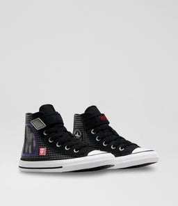 TRANSFORMERS CTAS HI JUNIOR C1 BLACK WHITE RED CANVAS