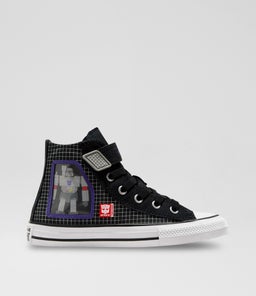 TRANSFORMERS CTAS HI JUNIOR C1 BLACK WHITE RED CANVAS