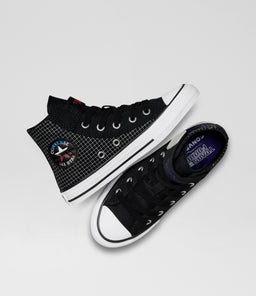 TRANSFORMERS CTAS HI JUNIOR C1 BLACK WHITE RED CANVAS