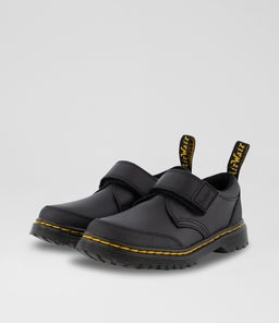 1461 MONO SHOE JNR DM BLACK RUBBER LEATHER