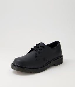 1461 MONO SHOE JNR DM BLACK SOFTY LEATHER