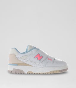 550 JUNIOR NB WHITE PINK BLUE LEATHER