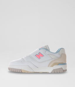 550 JUNIOR NB WHITE PINK BLUE LEATHER