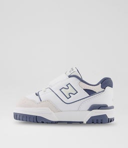 550 TODDLER NB WHITE WHITE NAVY LEATHER