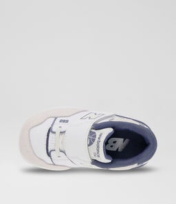 550 TODDLER NB WHITE WHITE NAVY LEATHER