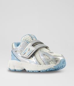 1906 TODDLER NB SILVER WHITE BLUE MESH SMOOTH