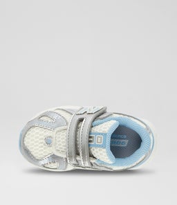 1906 TODDLER NB SILVER WHITE BLUE MESH SMOOTH