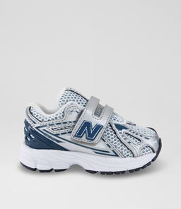 1906 TODDLER NB WHITE SILVER BLUE MESH SMOOTH