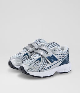 1906 TODDLER NB WHITE SILVER BLUE MESH SMOOTH