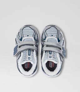 1906 TODDLER NB WHITE SILVER BLUE MESH SMOOTH