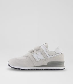 574 JUNIOR NB GREY WHITE MESH SMOOTH