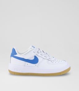 AIR FORCE 1 EASY ON JUNIOR NK WHITE BLUE LT BROWN LEATHER