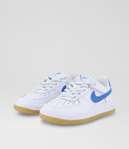 AIR FORCE 1 EASY ON JUNIOR NK WHITE BLUE LT BROWN LEATHER