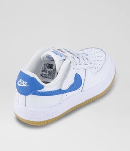 AIR FORCE 1 EASY ON JUNIOR NK WHITE BLUE LT BROWN LEATHER