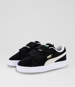 SUEDE CL JUNIOR PM BLACK WHITE SMOOTH