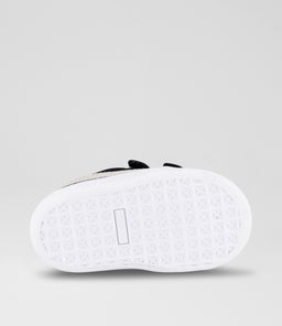 SUEDE CL TODDLER PM BLACK WHITE SMOOTH