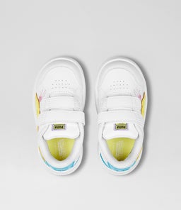 EVOLVE COURT SPNGB TODDLER PM WHITE YELLOW BLUE PINK MESH SMOOTH