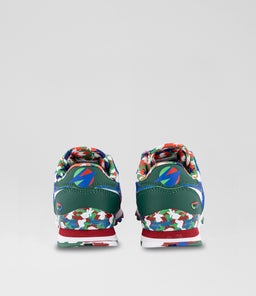 CL STEP N FLASH JNR RZ WHITE BLUE RED LEATHER