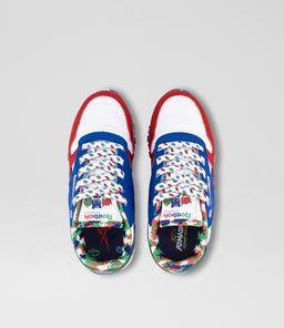CL STEP N FLASH JNR RZ WHITE BLUE RED LEATHER