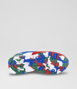 CL STEP N FLASH JNR RZ WHITE BLUE RED LEATHER