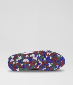 CL STEP N FLASH JNR RZ WHITE BLUE RED LEATHER