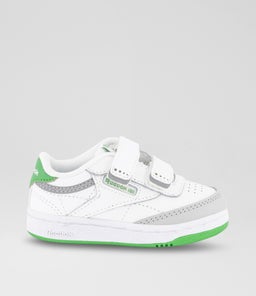 CLUB C 2V 2.0 TODDLER RZ WHITE GREEN LEATHER