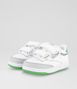 CLUB C 2V 2.0 TODDLER RZ WHITE GREEN LEATHER