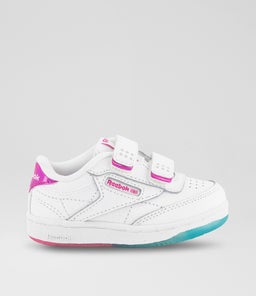 CLUB C 2V 2.0 TODDLER RZ WHITE WHITE PINK LEATHER