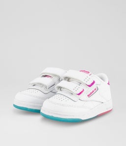 CLUB C 2V 2.0 TODDLER RZ WHITE WHITE PINK LEATHER