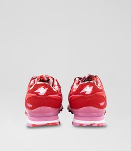 CL STEP N FLASH TDLR RZ RED PINK WHITE LEATHER