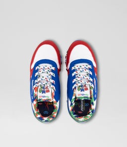 CL STEP N FLASH TDLR RZ WHITE BLUE RED LEATHER