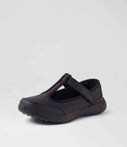 T BAR MARY JANE JNR SK BLACK BLACK SMOOTH
