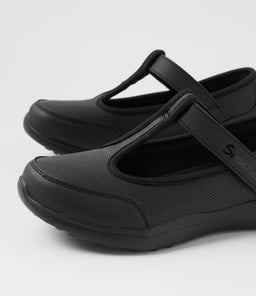 T BAR MARY JANE JNR SK BLACK BLACK SMOOTH
