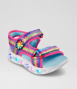 HEART LIGHTS SANDALS JNR SK BLUE MULTI SMOOTH