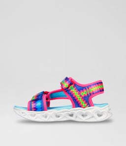 HEART LIGHTS SANDALS JNR SK BLUE MULTI SMOOTH